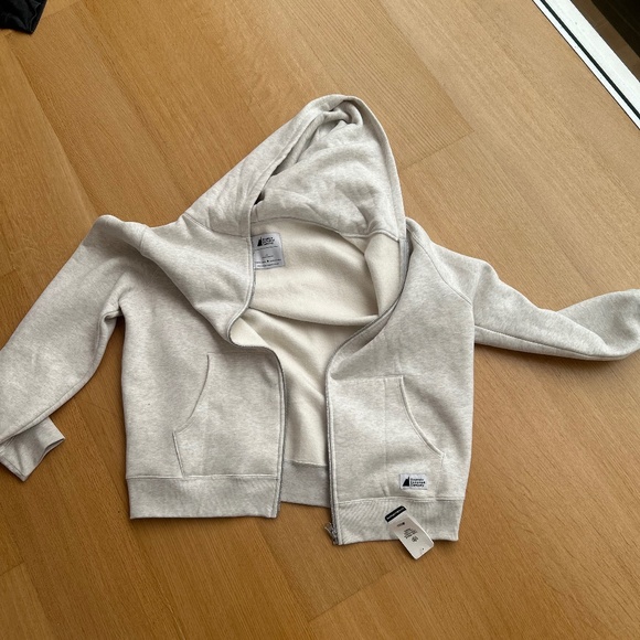New Mec white zipper sweater with hood - Picture 1 of 3